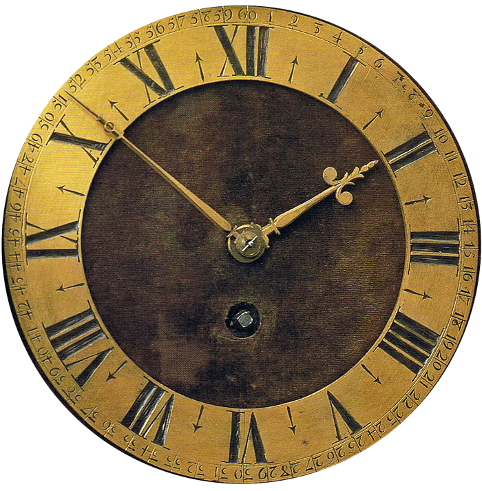 The chapter ring1 of Christiaan Huygens' first pendulum clock, 1657.