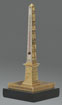 Gilded Paris Luxor obelisk thermometer with silvered dial
