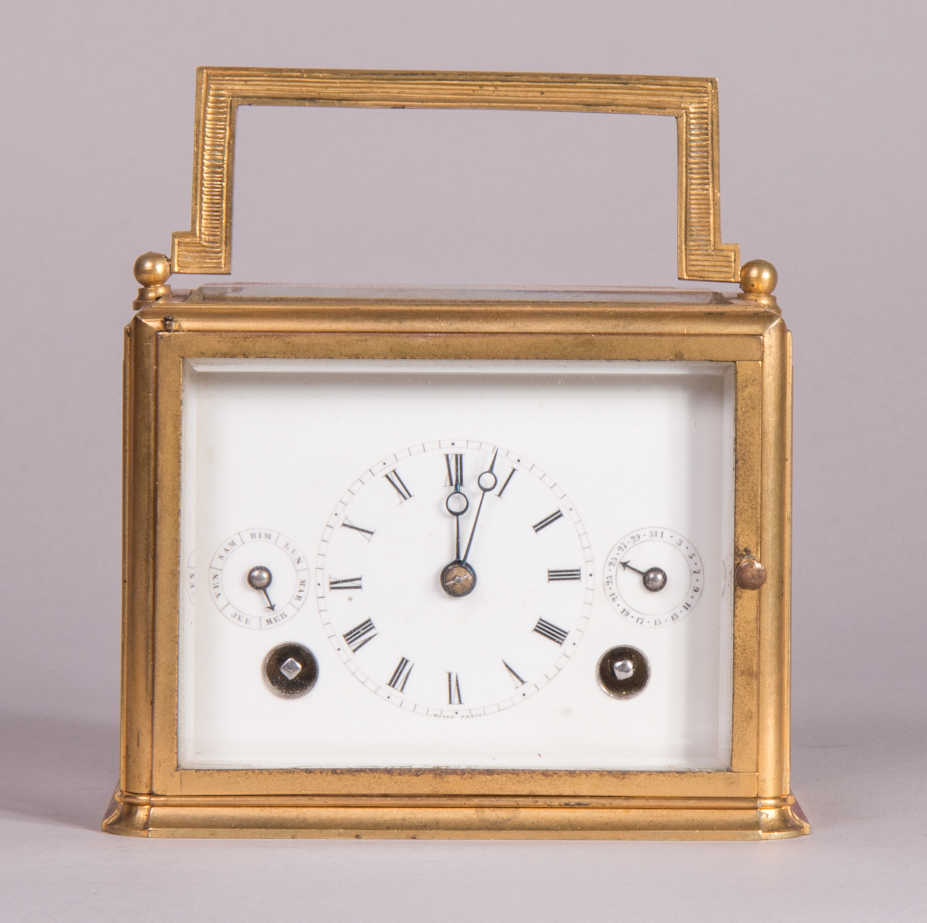 Carriage clock with original case by Heinrich Moser, c. 1850.