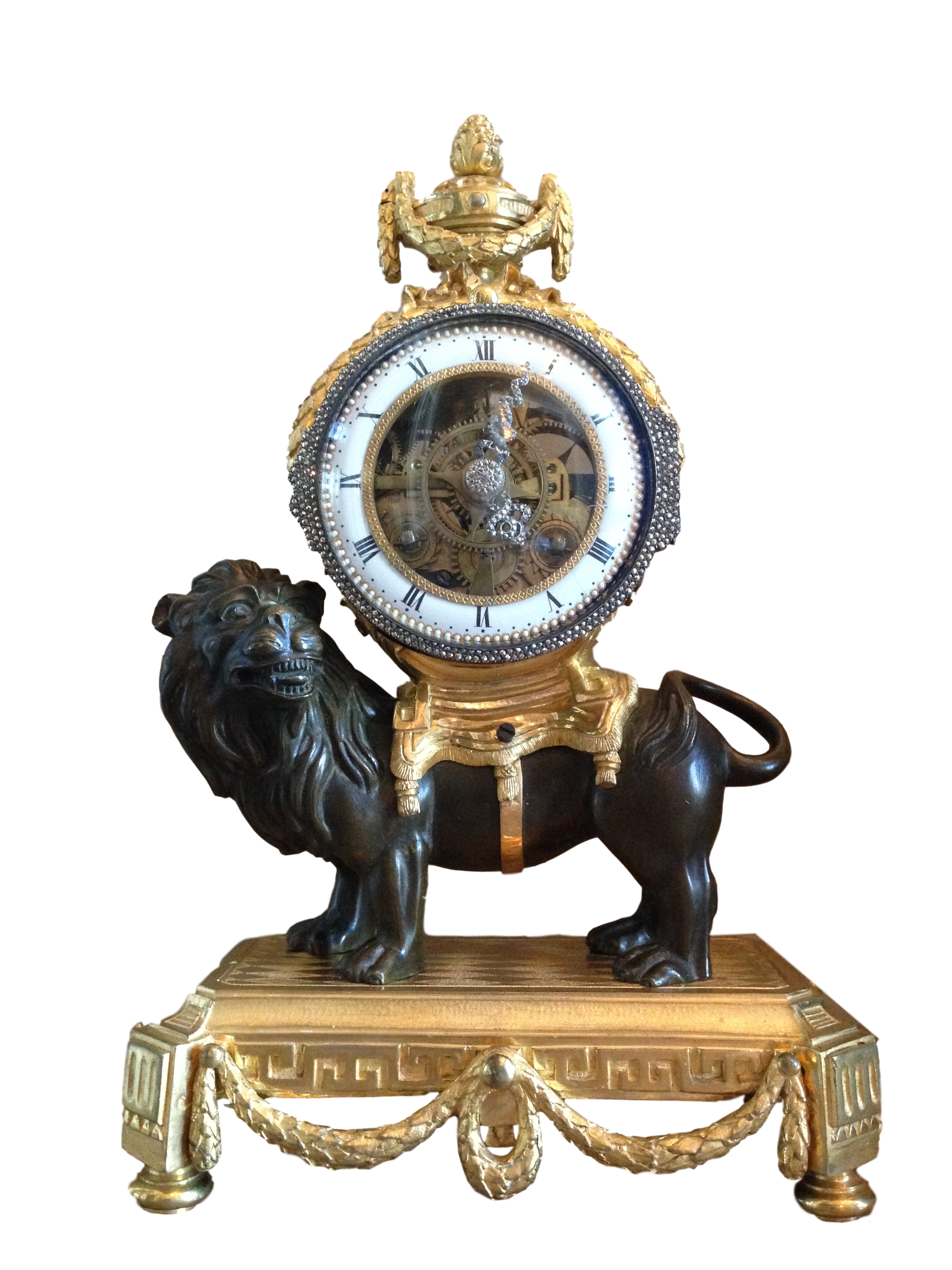 Fraaie Louis XVI leeuwpendule