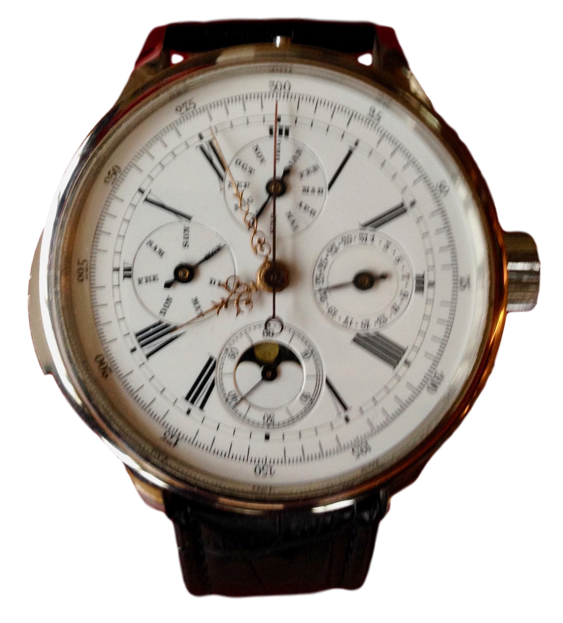 Grand complication kwartierrepetitie werk met een chronometer.