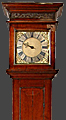A slender, well proportioned, late18th C, 30 hour, brass dial, single hand, oak, longcase clock with flat top by John Wilkins of Marlborough.