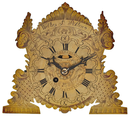 An Austrian brass engraved wall alarm timepiece, Weltz St. Pölten, circa 1780
