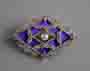 Platinum enamel and diamond set brooch, ca. 1900