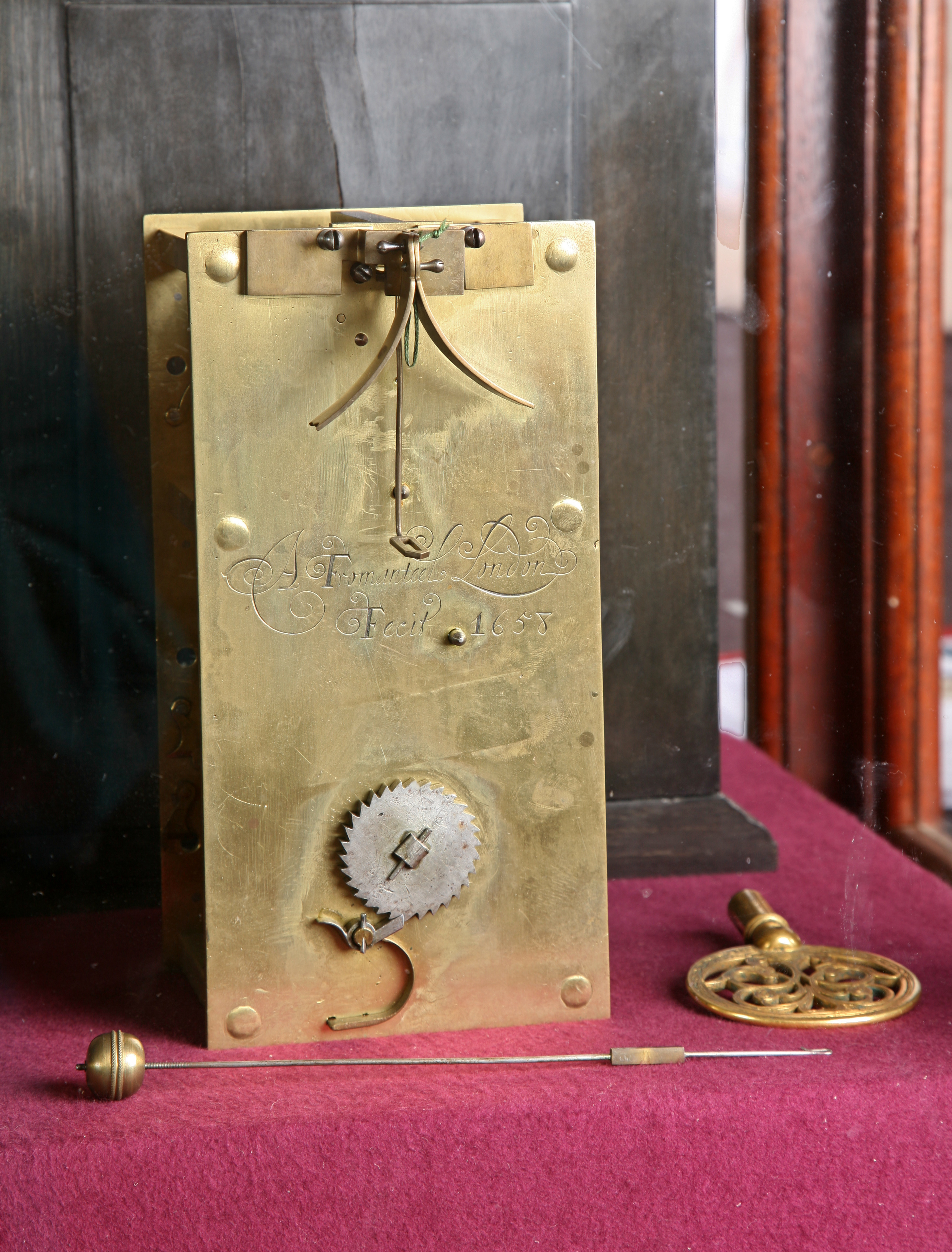 Early pendulum clock by Salomon Coster, c.1657.